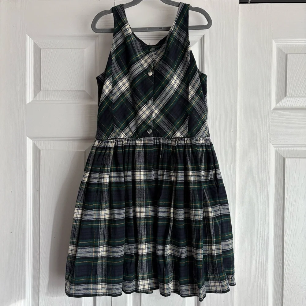 Polo Ralph Lauren Holiday Plaid Cotton Flannel Dress Girls
